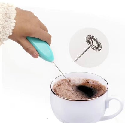 Electric Milk Frother Mixer Portable Handheld Foamer Chocolate Coffee Stirrer Household Blender Kitchen Supplies Blue