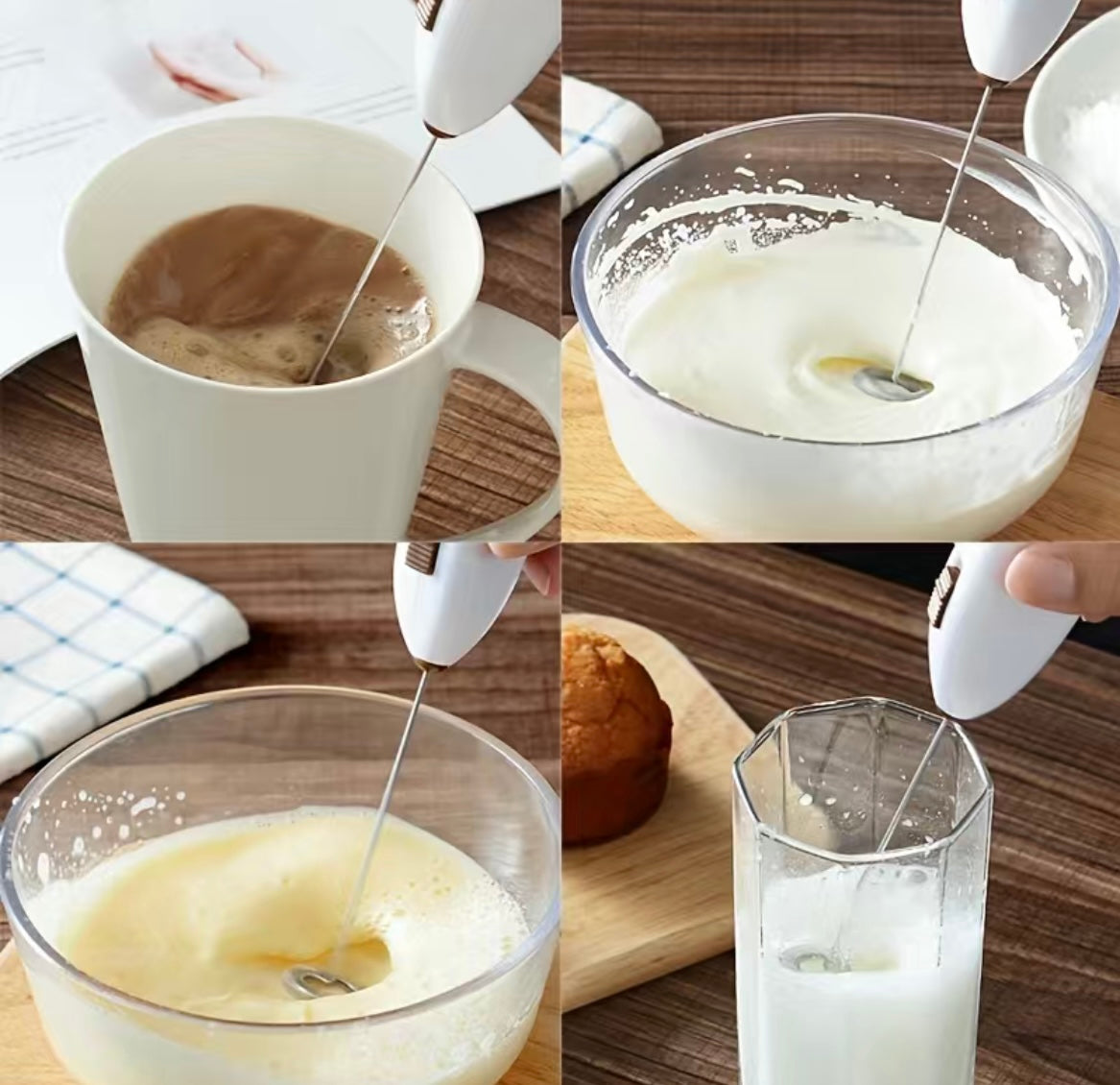 Electric Mini Kitchen Stirrer Portable Coffee Milk Drink Frother Foamer Mixer Machine, Size: 21, Brown